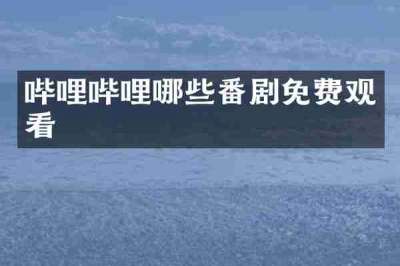哔哩哔哩哪些番剧免费观看