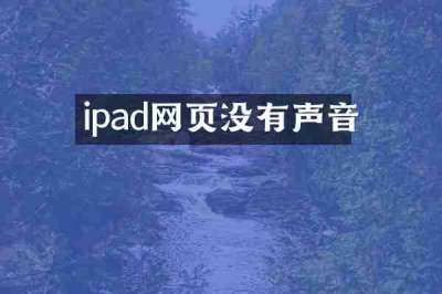 ipad网页没有声音