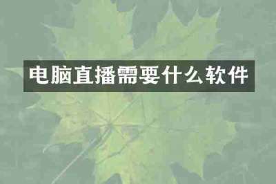 电脑直播需要什么软件