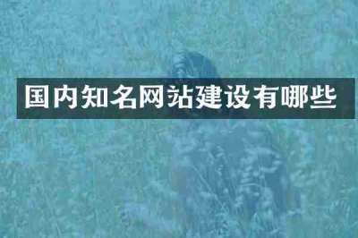 国内知名网站建设有哪些