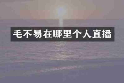 毛不易在哪里个人直播