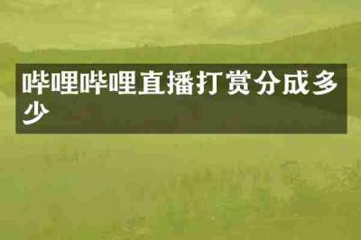 哔哩哔哩直播打赏分成多少