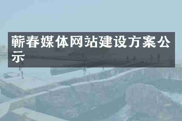蕲春媒体网站建设方案公示