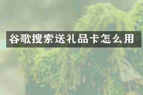 谷歌搜索送礼品卡怎么用