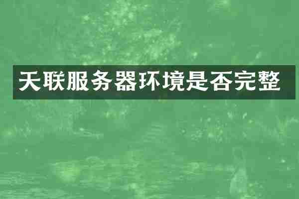 天联服务器环境是否完整