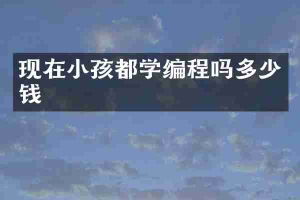 现在小孩都学编程吗多少钱
