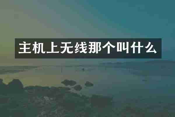 主机上无线那个叫什么