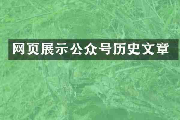 网页展示公众号历史文章