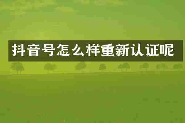 抖音号怎么样重新认证呢
