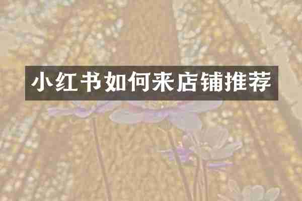 小红书如何来店铺推荐