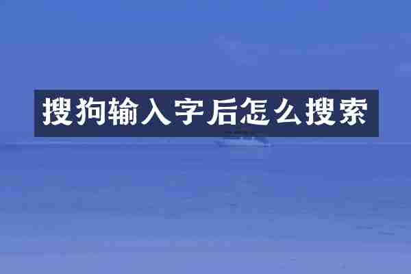 搜狗输入字后怎么搜索