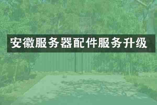 安徽服务器配件服务升级