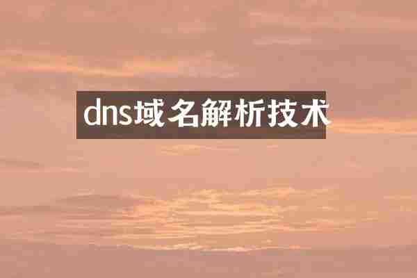 dns域名解析技术
