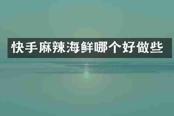 快手麻辣海鲜哪个好做些