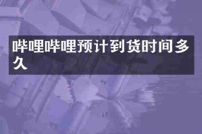 哔哩哔哩预计到货时间多久