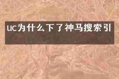 uc为什么下了神马搜索引擎
