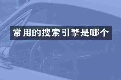 常用的搜索引擎是哪个