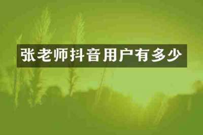 张老师抖音用户有多少