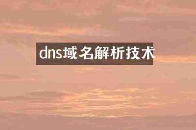 dns域名解析技术