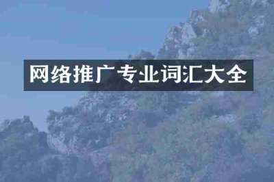 网络推广专业词汇大全