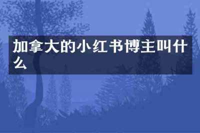 加拿大的小红书博主叫什么