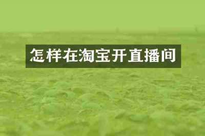 怎样在淘宝开直播间