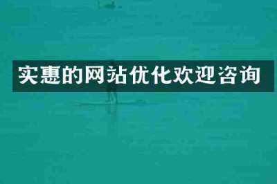 实惠的网站优化欢迎咨询