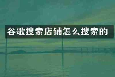 谷歌搜索店铺怎么搜索的