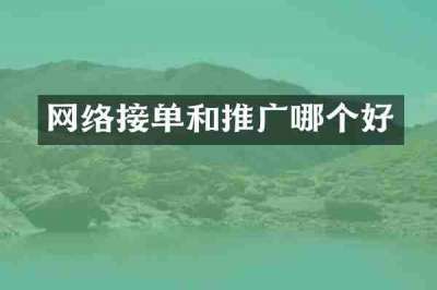网络接单和推广哪个好