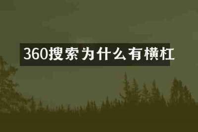 360搜索为什么有横杠