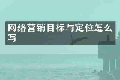 网络营销目标与定位怎么写