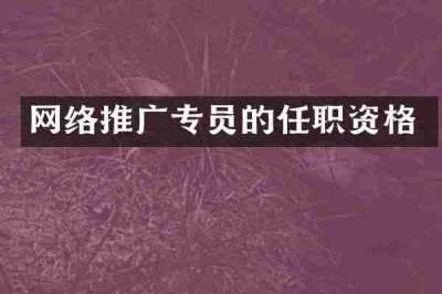 网络推广专员的任职资格