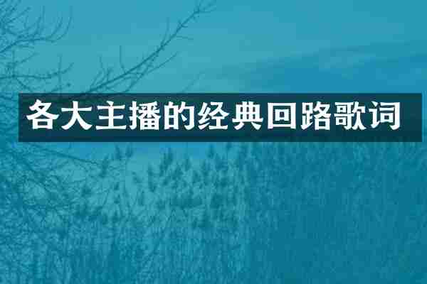 各大主播的经典回路歌词