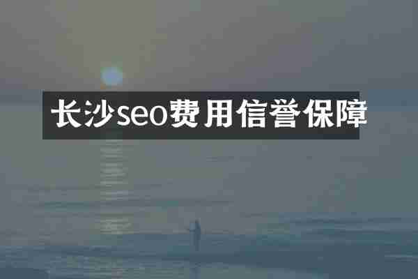 长沙seo费用信誉保障