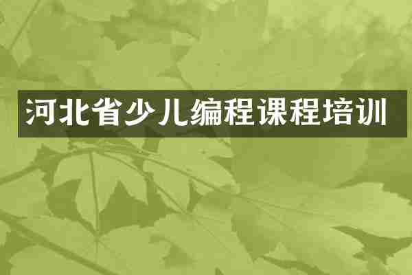河北省少儿编程课程培训