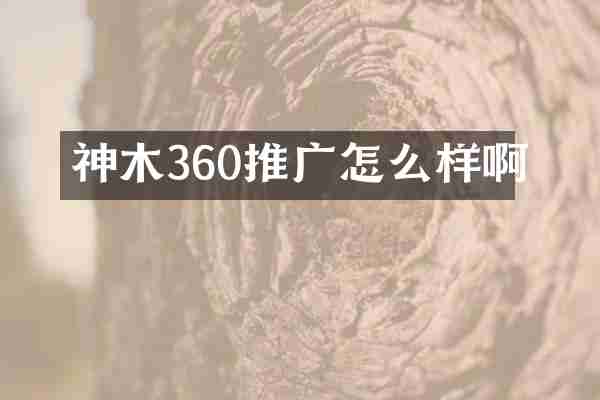 神木360推广怎么样啊