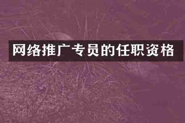 网络推广专员的任职资格