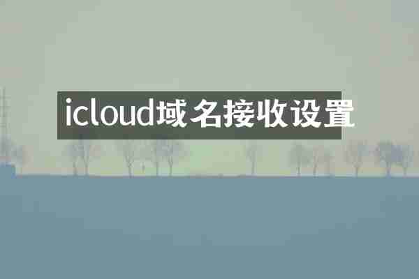 icloud域名接收设置