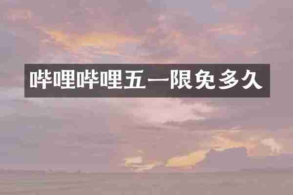 哔哩哔哩五一限免多久