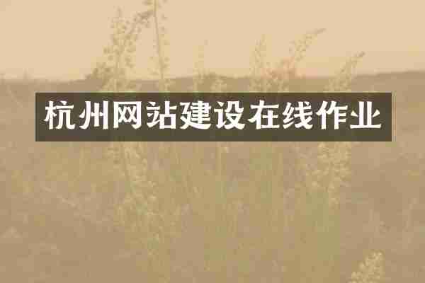杭州网站建设在线作业