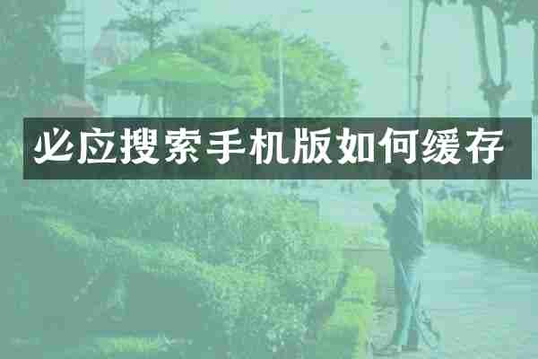 必应搜索手机版如何缓存