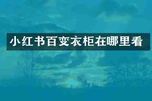 小红书百变衣柜在哪里看