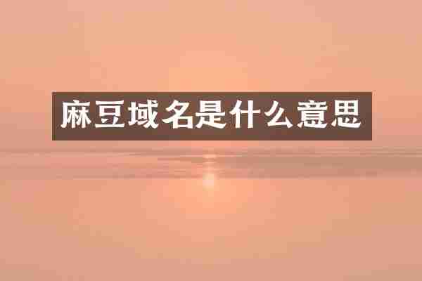 麻豆域名是什么意思