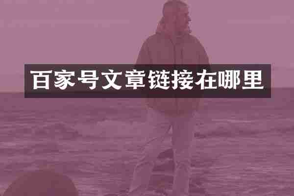 百家号文章链接在哪里