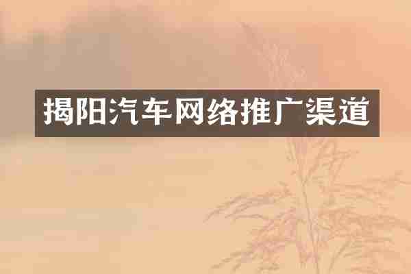 揭阳汽车网络推广渠道