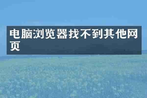 电脑浏览器找不到其他网页