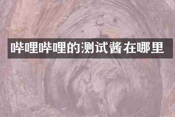 哔哩哔哩的测试酱在哪里