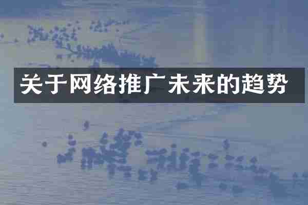 关于网络推广未来的趋势