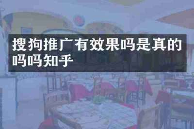 搜狗推广有效果吗是真的吗吗知乎