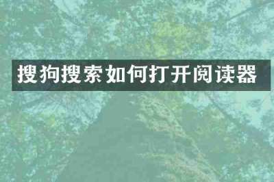 搜狗搜索如何打开阅读器